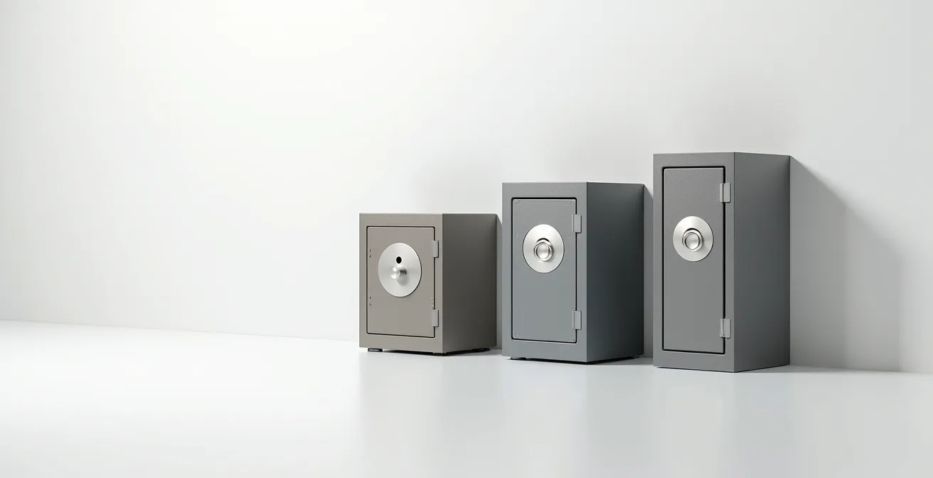 Composition montrant trois boîtes à clés de différentes gammes côte à côte